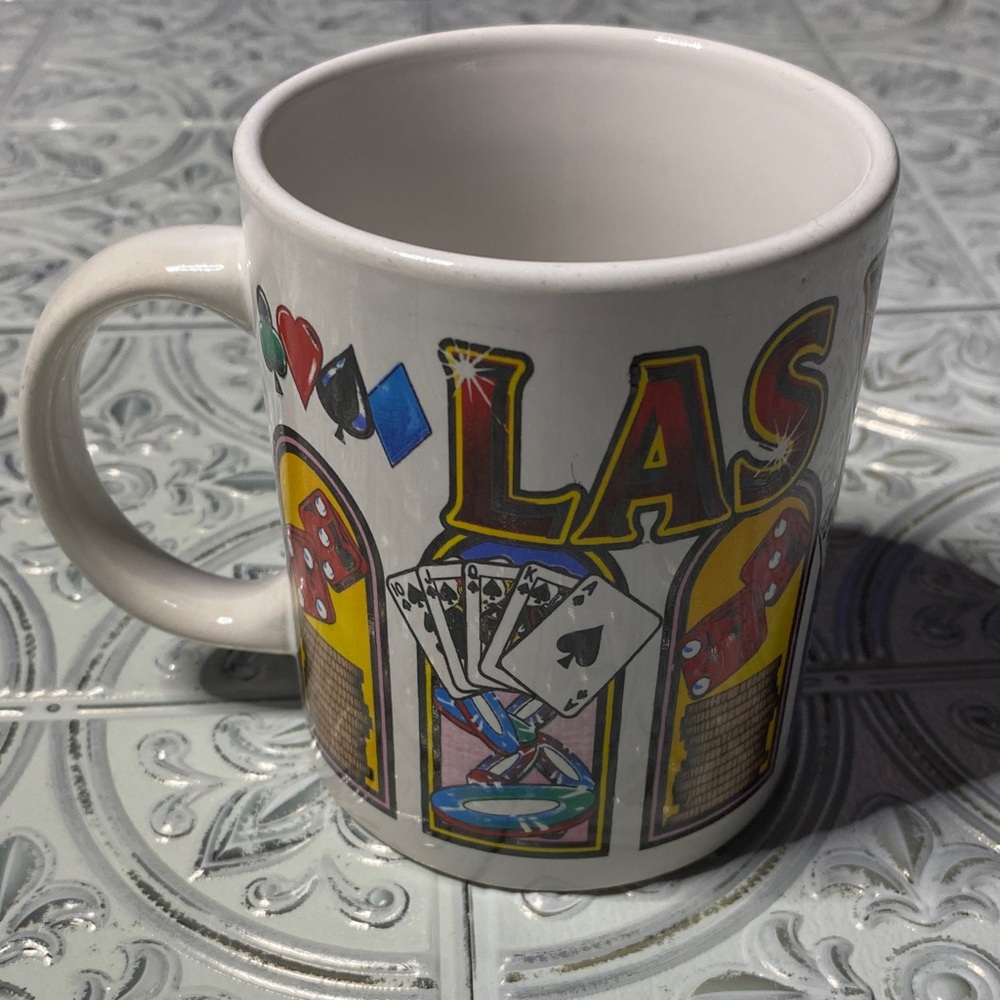 Vintage Las Vegas Themed White Mug 4”
